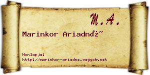 Marinkor Ariadné névjegykártya
